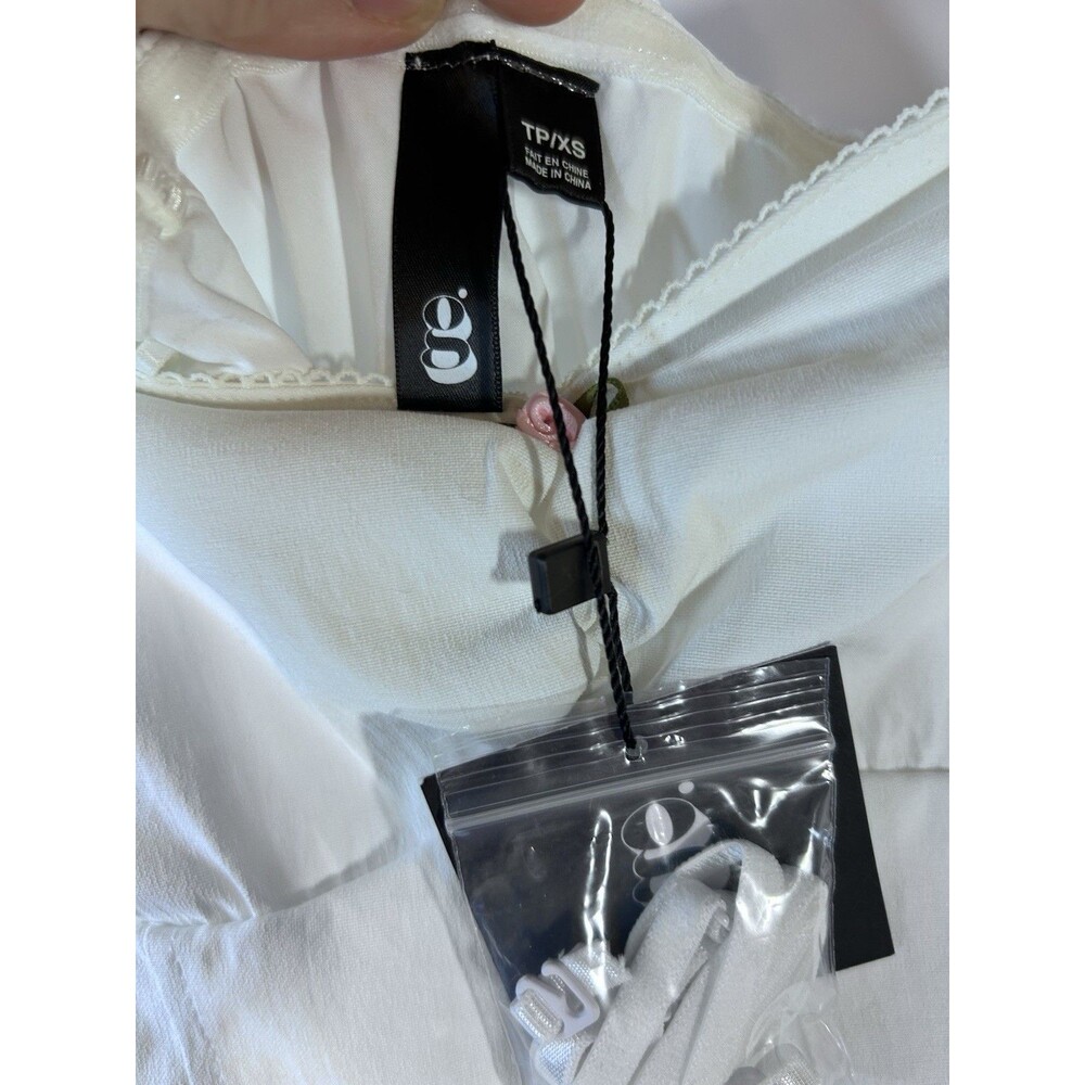 garage Bow Sweetheart Mini Dress White Size XS NWT - Picture 8 of 13